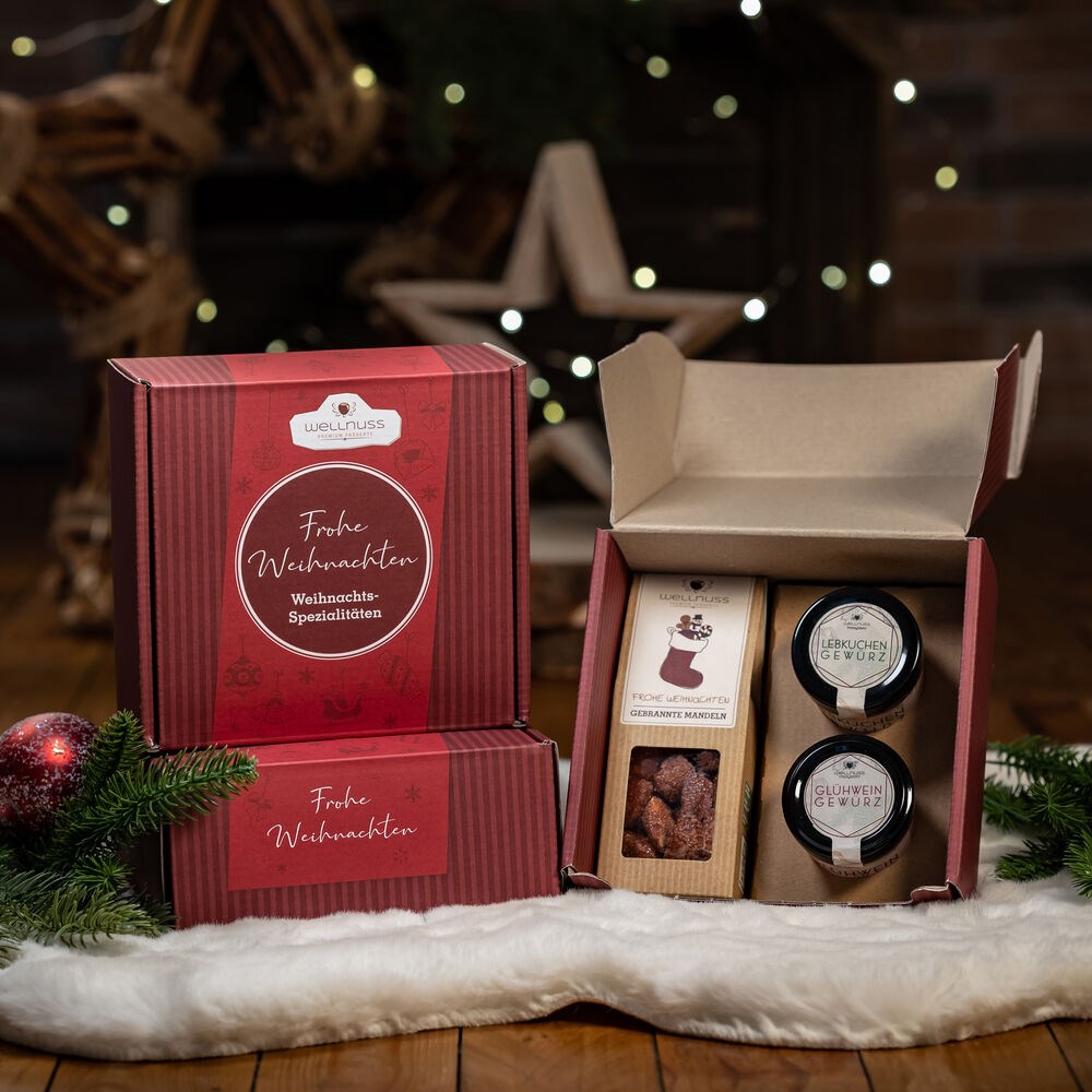 Geschenkkarton mit 2 x Gourmet Gewürzen und 1 x Faltschachtel