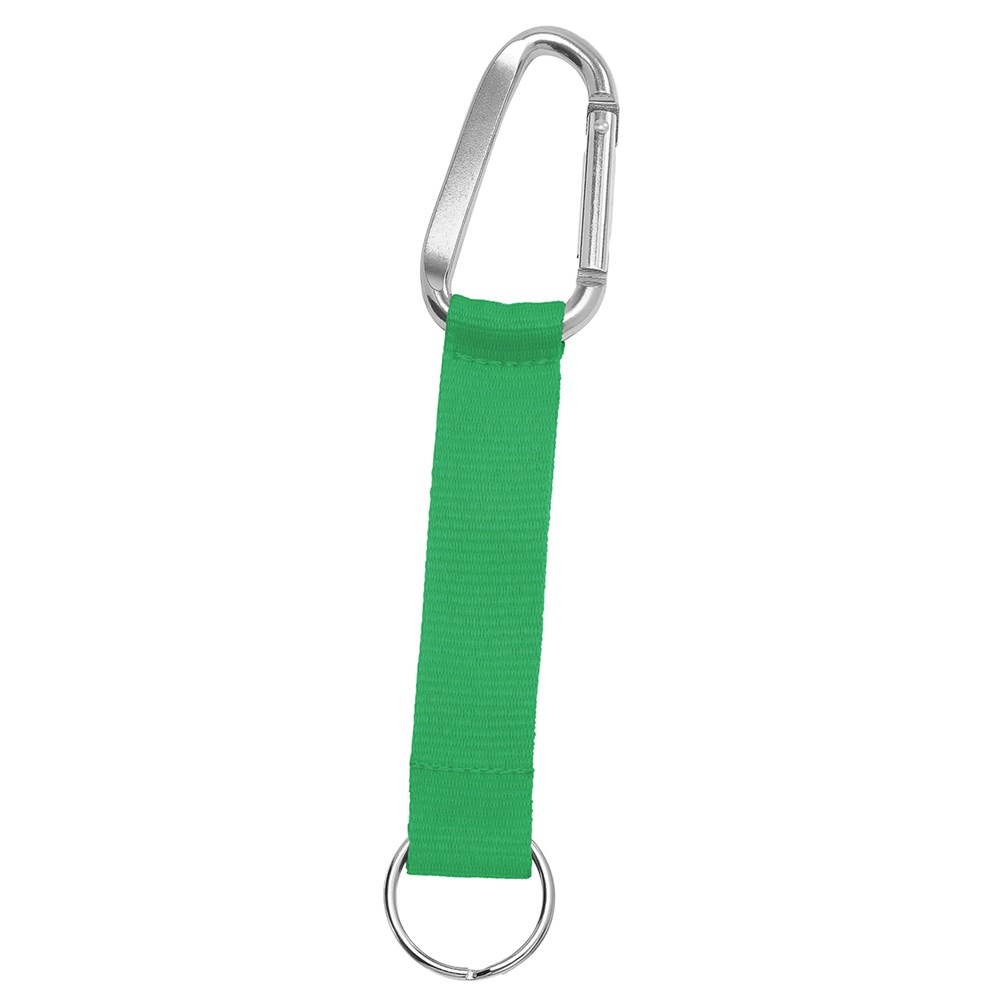 Kurz-Schlüsselband/Kurz-Lanyard "Duo" - Grasgrün (ca. Pantone 354C)/silber