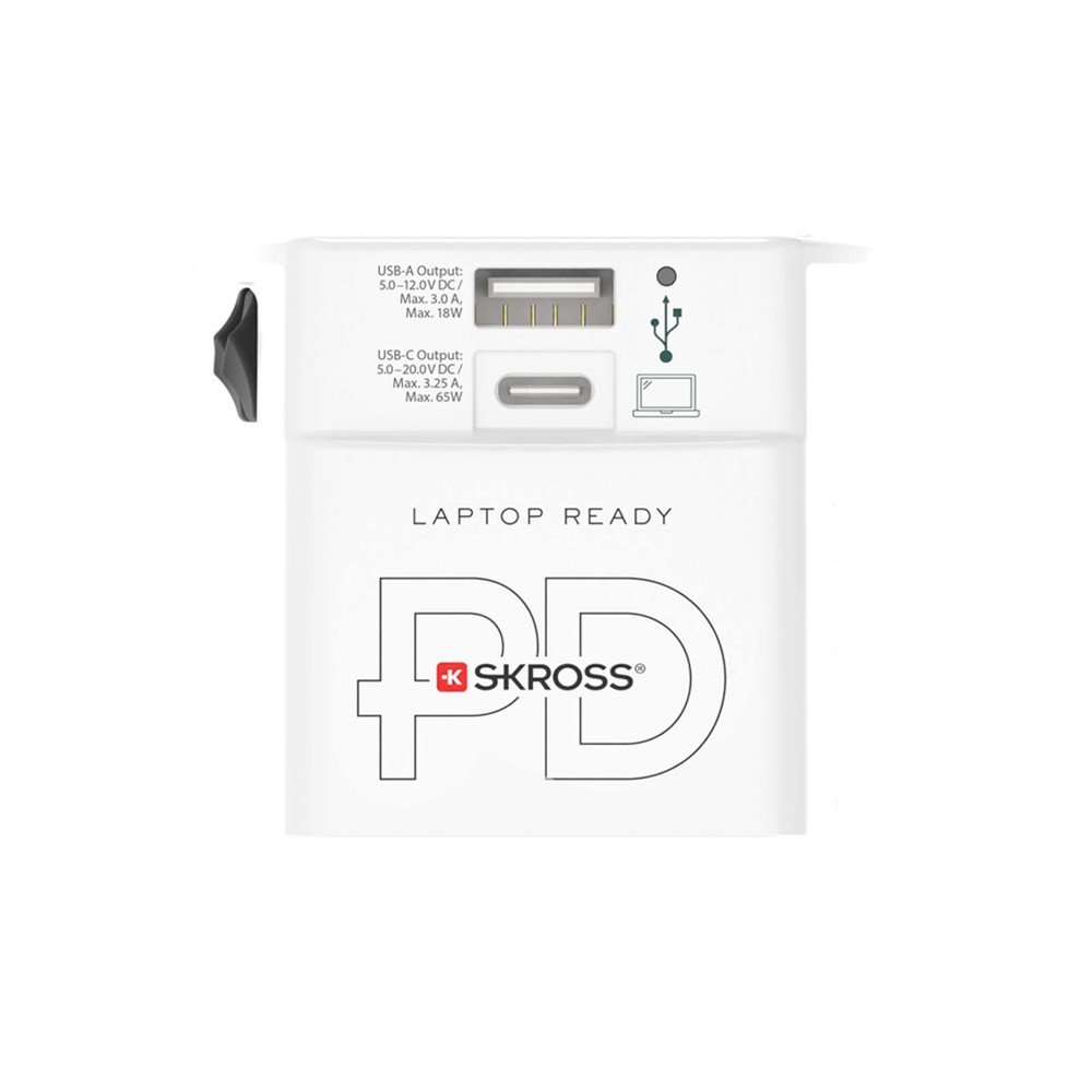 SKROSS® MUV AC65PD Reiseadapter mit USB-C Kabel 