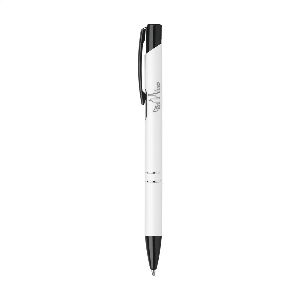 Ebony Rubberised Kugelschreiber - weiß (± PMS White)