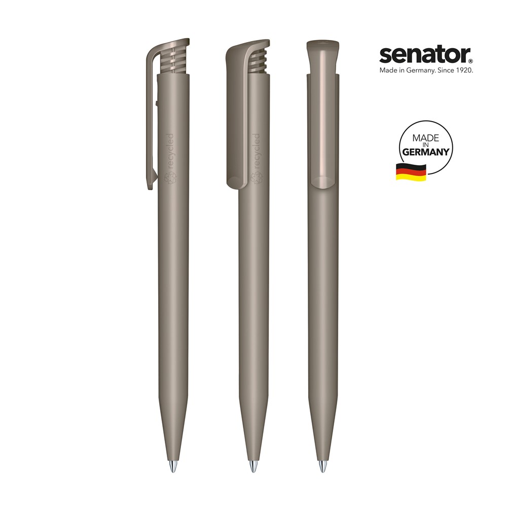 senator® Super Hit Matt Recycled  Druckkugelschreiber - grau Warm grau 10