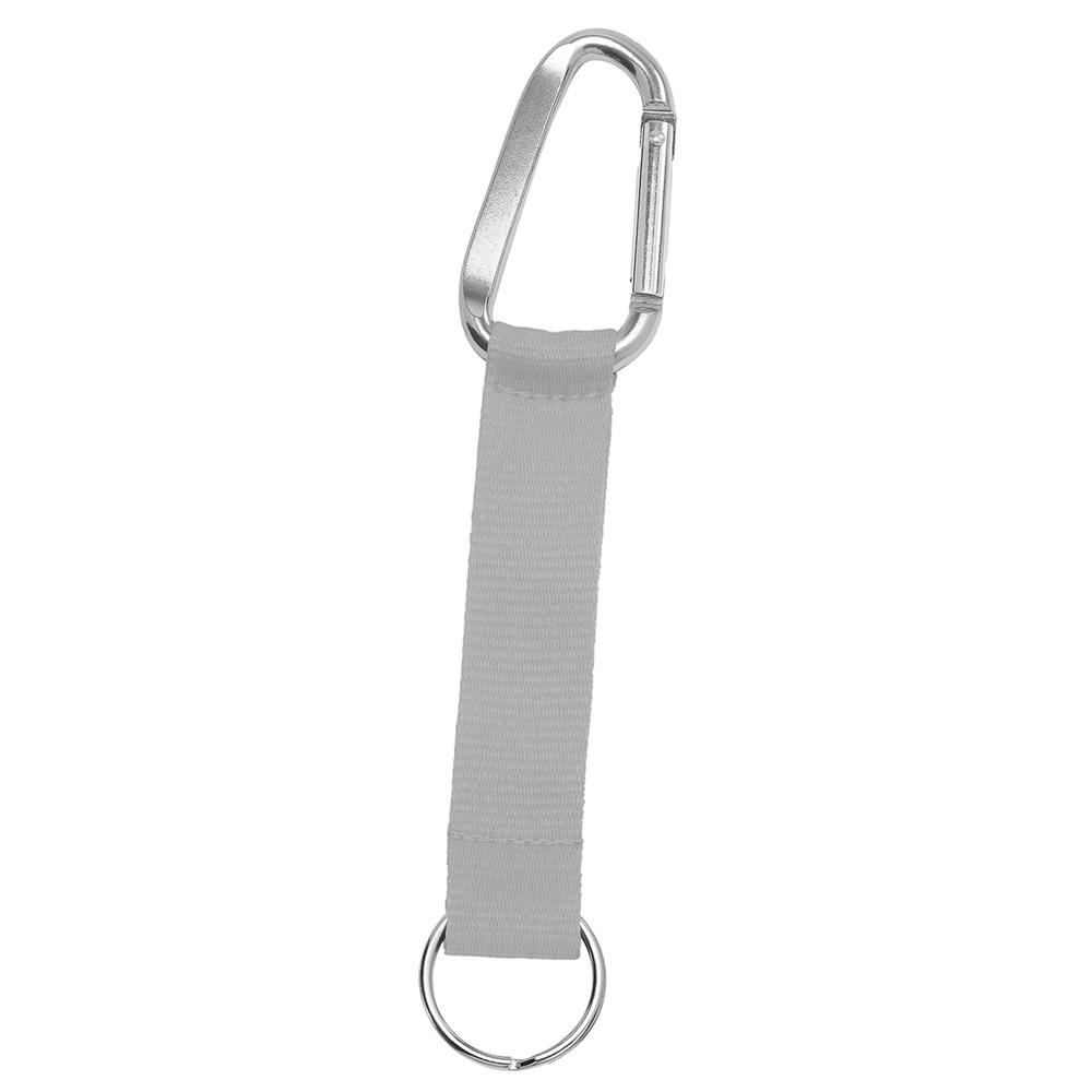 Kurz-Schlüsselband/Kurz-Lanyard "Duo" - Silber (ca. Pantone 877C)/silber