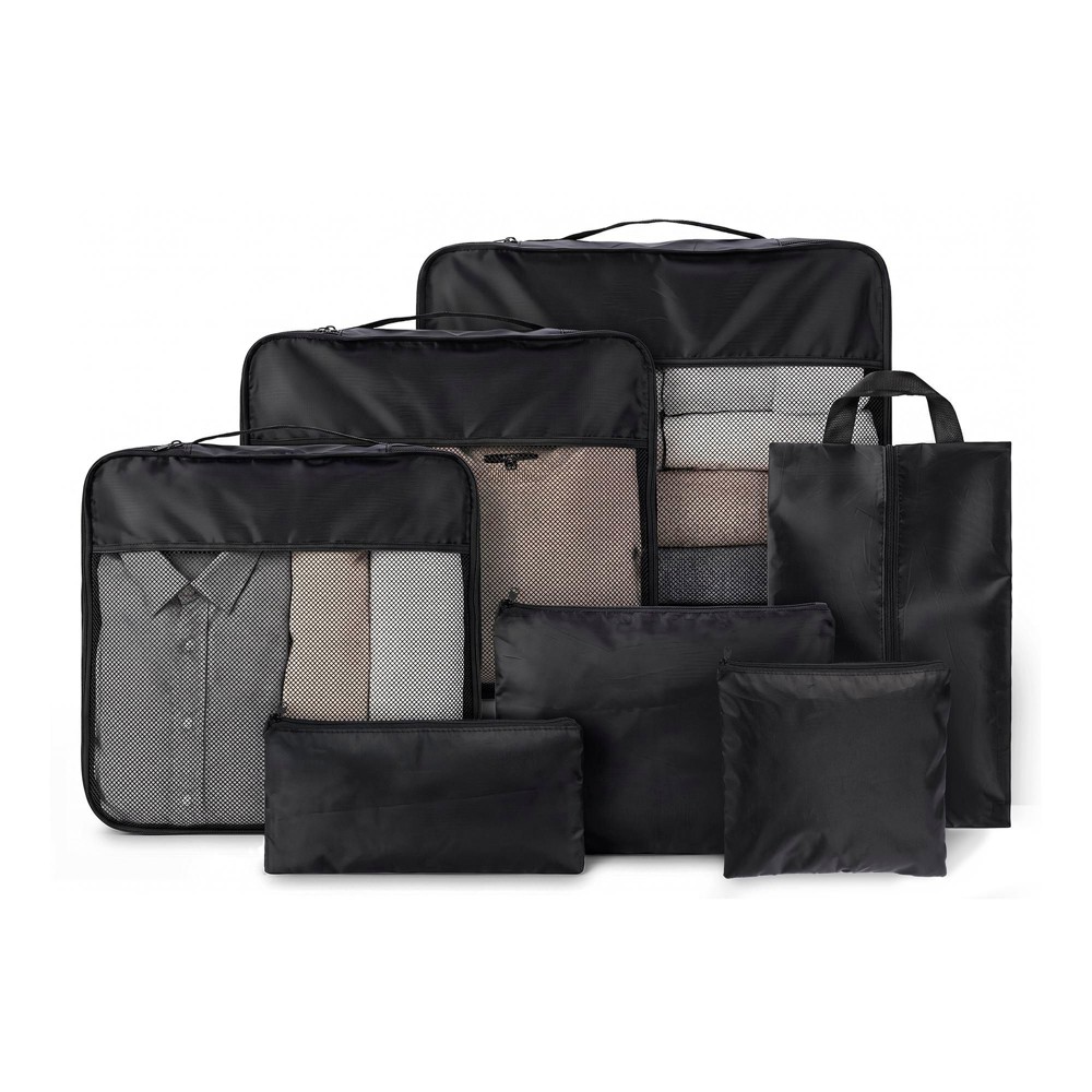 Reiseorganizer-Set Packio | Recycelt | 7 St. - schwarz
