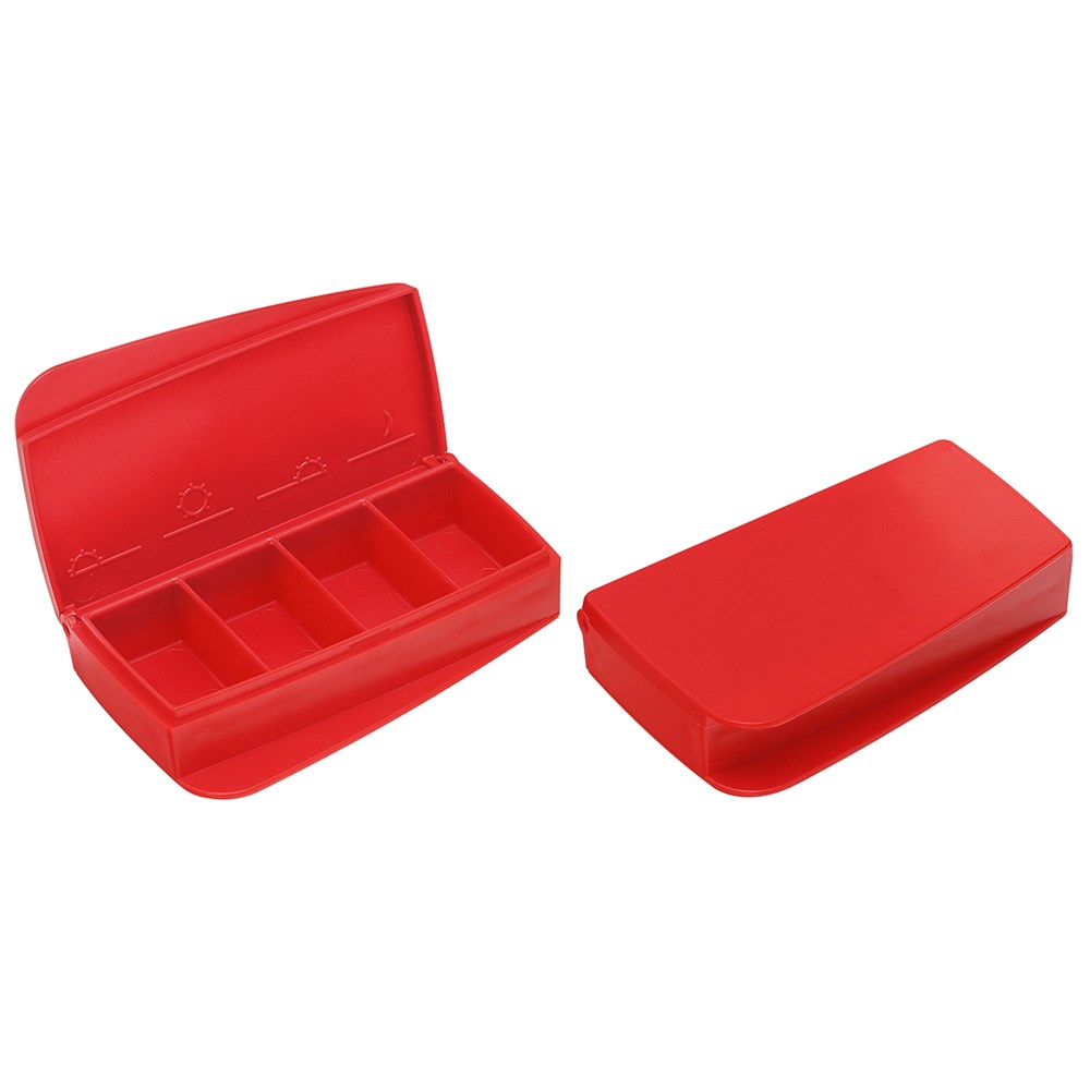 Pillendose "Alpha" - rot/rot