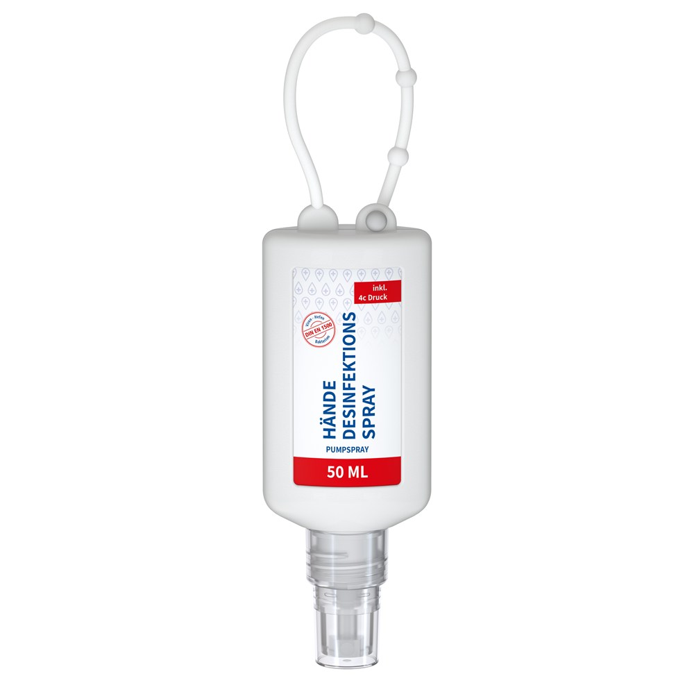 Hände-Desinfektionsspray (DIN EN 1500), 50 ml Bumper frost, Body Label (R-PET)