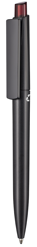 Kugelschreiber CREST RECYCLED - schwarz recycled/rubin-rot TR/FR