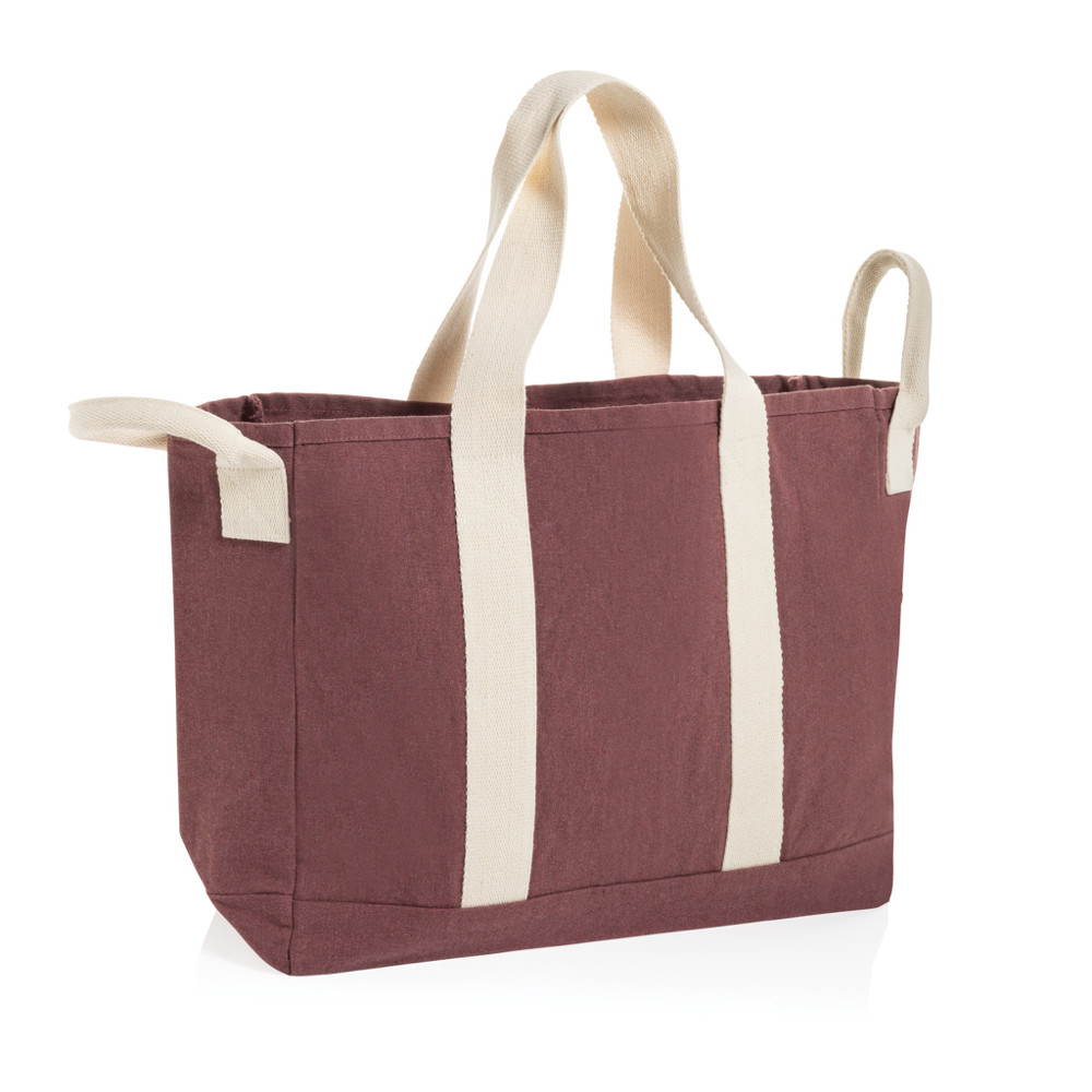 BEAU AWARE™ Strandtasche aus 400gr/m² recyceltem Canvas - maroon (± PMS maroon)