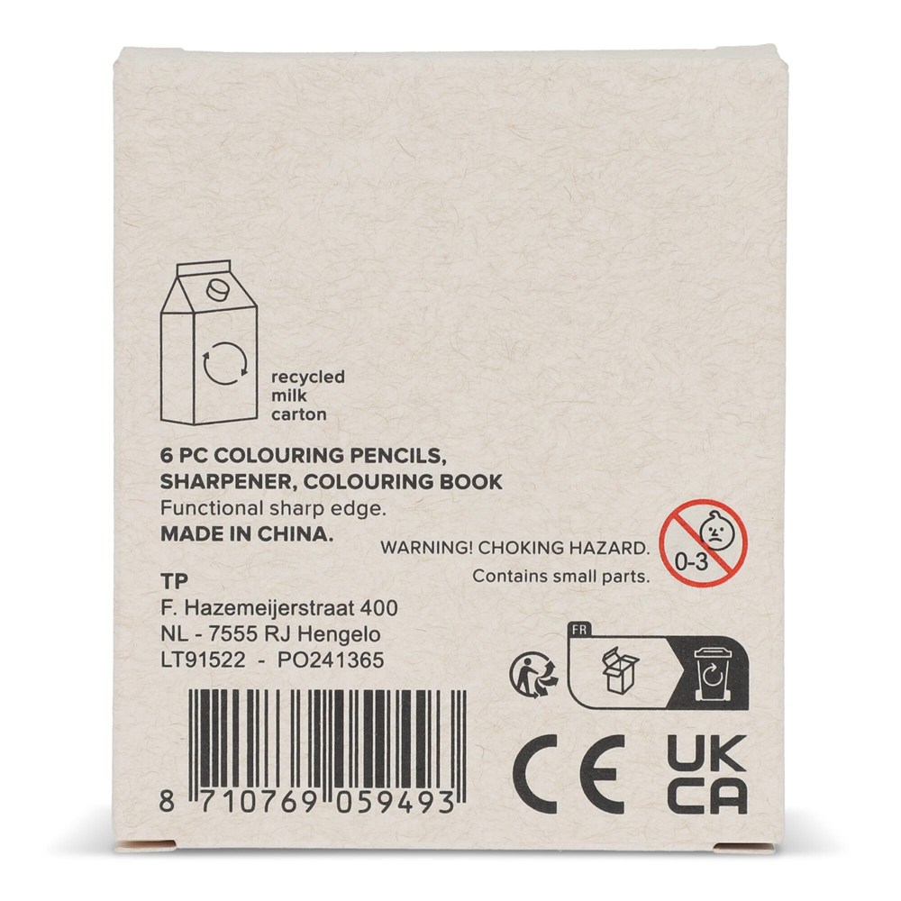 8-teiliges Malset in einer Schachtel aus recyceltem Milchkarton