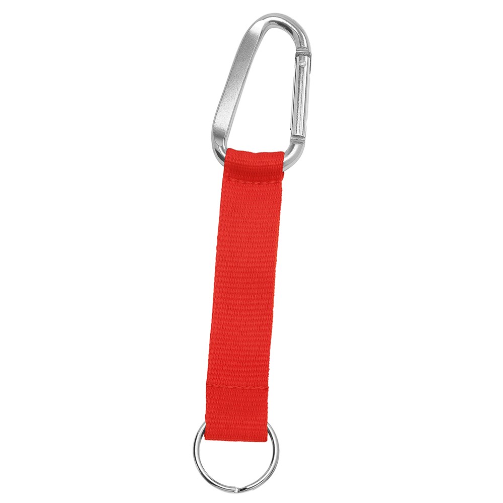 Kurz-Schlüsselband/Kurz-Lanyard "Duo" - Signalrot (ca. Pantone 485C)/silber