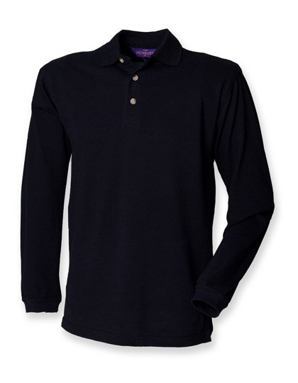 Henbury - Long Sleeved Cotton Piqué Polo Shirt