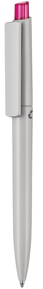 Kugelschreiber CREST RECYCLED - Grey/magenta-pink TR/FR