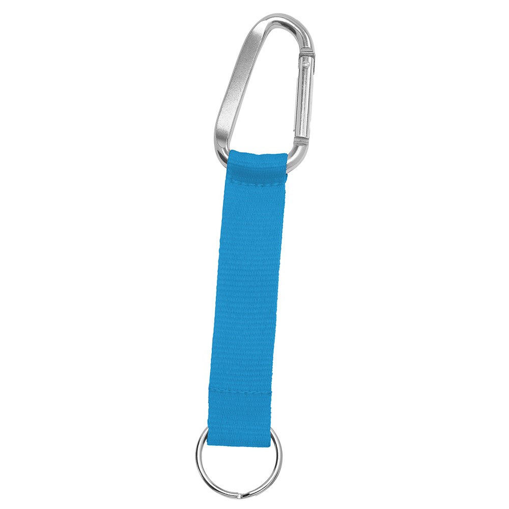 Kurz-Schlüsselband/Kurz-Lanyard "Duo" - Pastellblau (ca. Pantone PCC)/silber