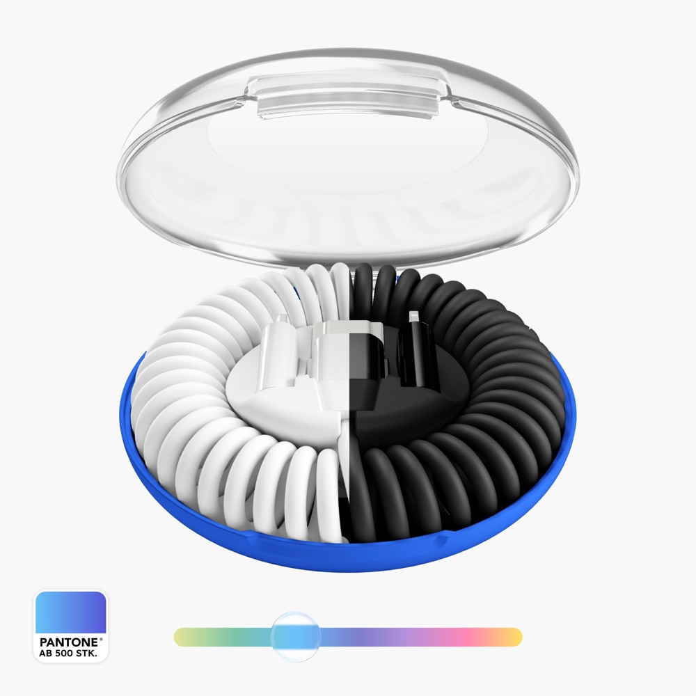allroundo® eco - Das nachhaltige All-in-One Lade- und Datenkabel - Weiß - Individuelle Pantone
