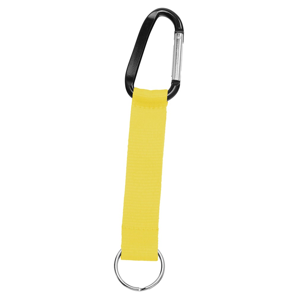 Kurz-Schlüsselband/Kurz-Lanyard "Duo" - Pastellgelb (ca. Pantone PYC)/schwarz