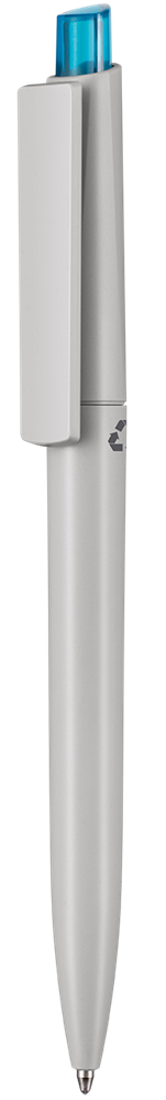 Kugelschreiber CREST RECYCLED - Grey/caribic-blau TR/FR