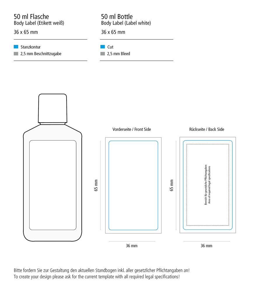 Sonnenmilch LSF 30, 50 ml, Body Label (R-PET)