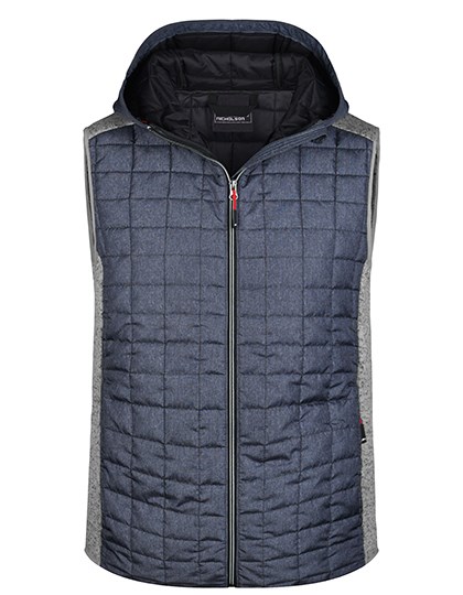 Daiber - Men´s Knitted Hybrid Vest - Light Melange, Anthracite Melange