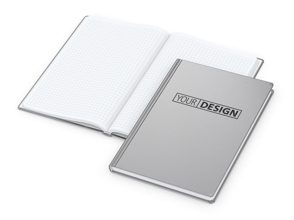 Notizbuch Easy-Book Basic Bestseller, A5, silber inkl. Prägung schwarz-glänzend