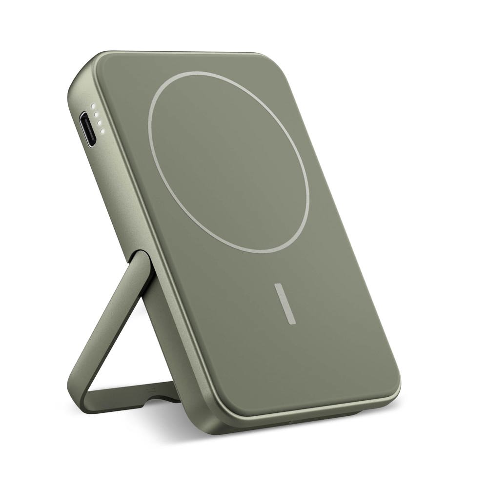 2PBM5000| Fresh 'n Rebel Kompatibel mit MagSafe MagSafe Powerbank Kabellose 5000mAh - Dried Green